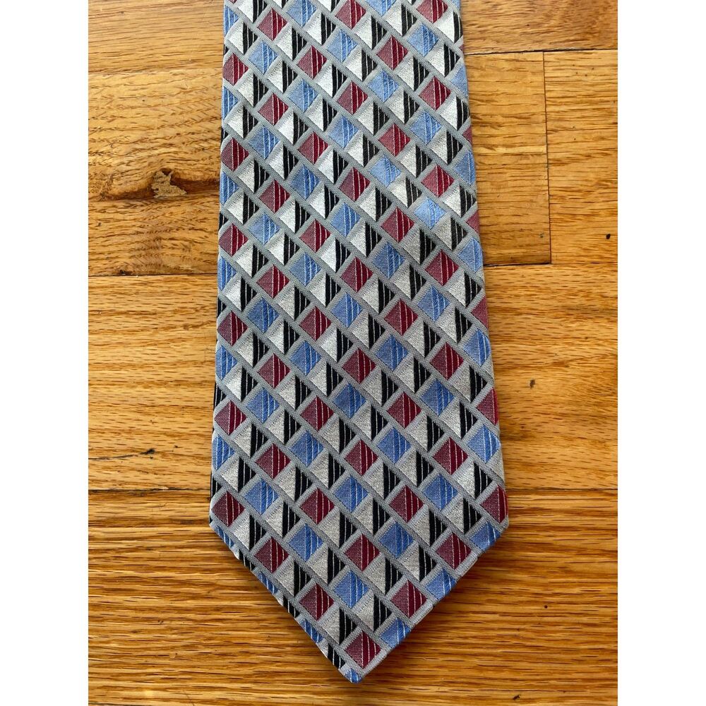 Vintage NWT Serica Milano Made in Italy 100% Silk Geometric Designer Tie